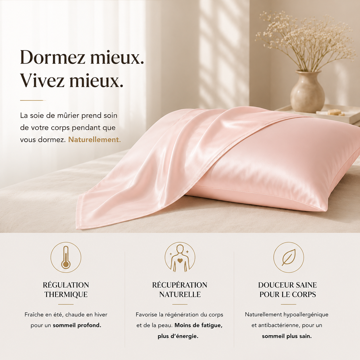 Taie d'oreiller en soie | Malorea™